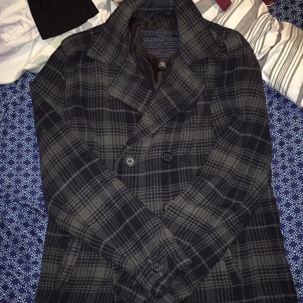 Black and grey winter coat